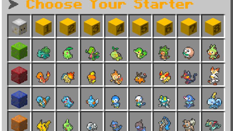 Pixelmon Starters